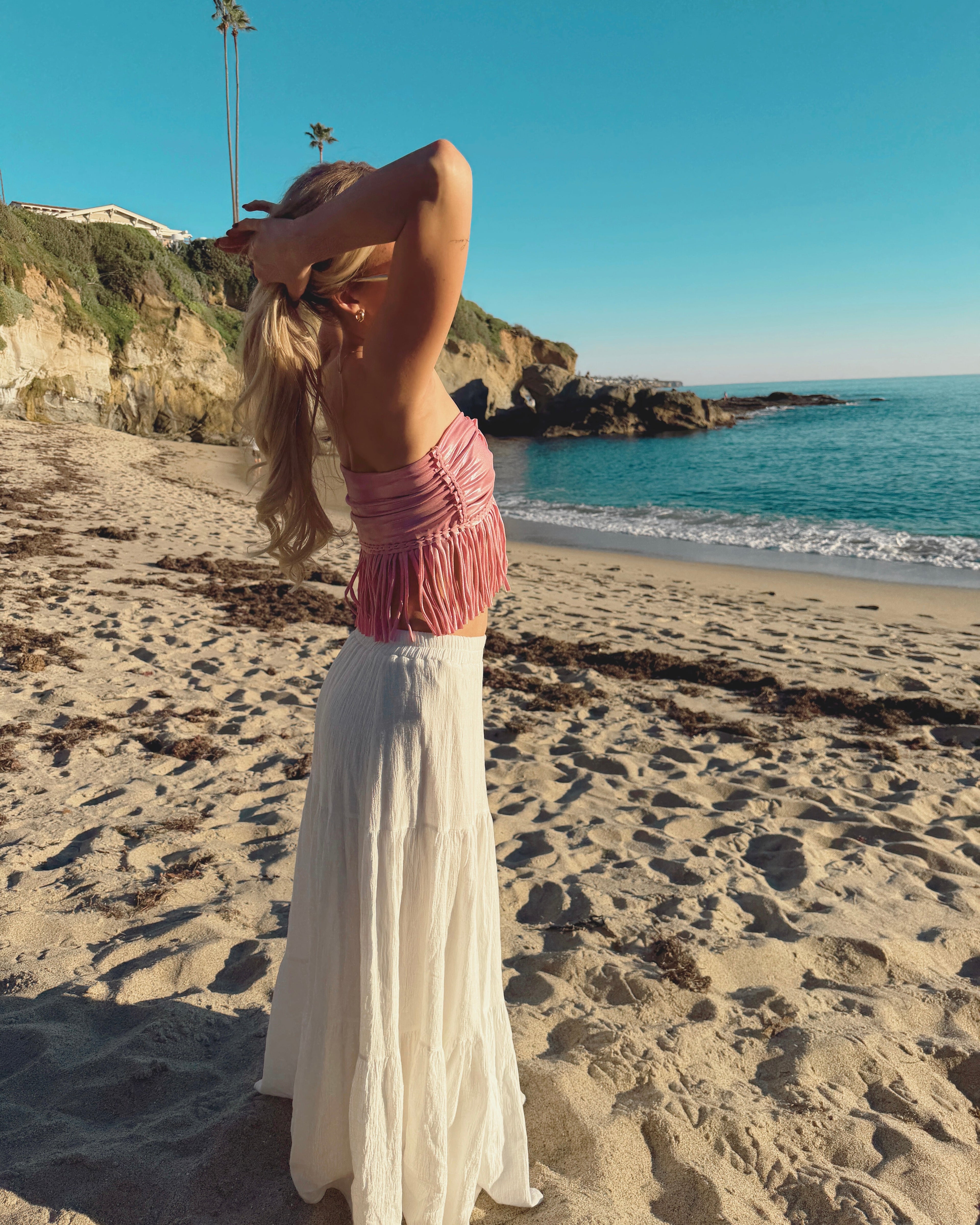 Reversible Fringe Rosette Top