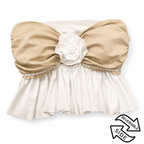 Handmade gardenia white rose crochet ruffle tube top