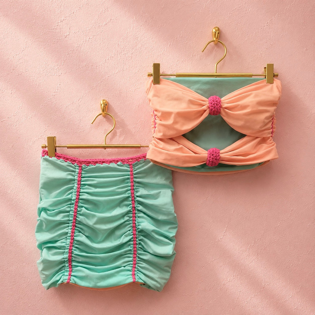 Reversible Double Bow Two Piece Set