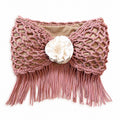 Handmade crochet desert rosette strapless floral fringe tube top