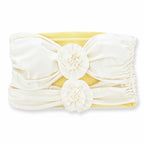 Reversible handmade gardenia white and daffodil yellow, double rose bandeau tube top.