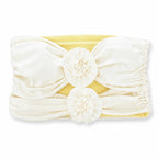 Reversible handmade gardenia white and daffodil yellow, double rose bandeau tube top.