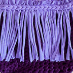 Handmade twilight orchid purple crochet fringe mini clutch bag