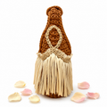 Handmade western saddle brown crochet fringe mini clutch bag