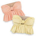 Reversible handmade orange and yellow ruffle bow crochet tube top 
