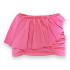 Reversible handmade hibiscus pink ruffle mini skirt